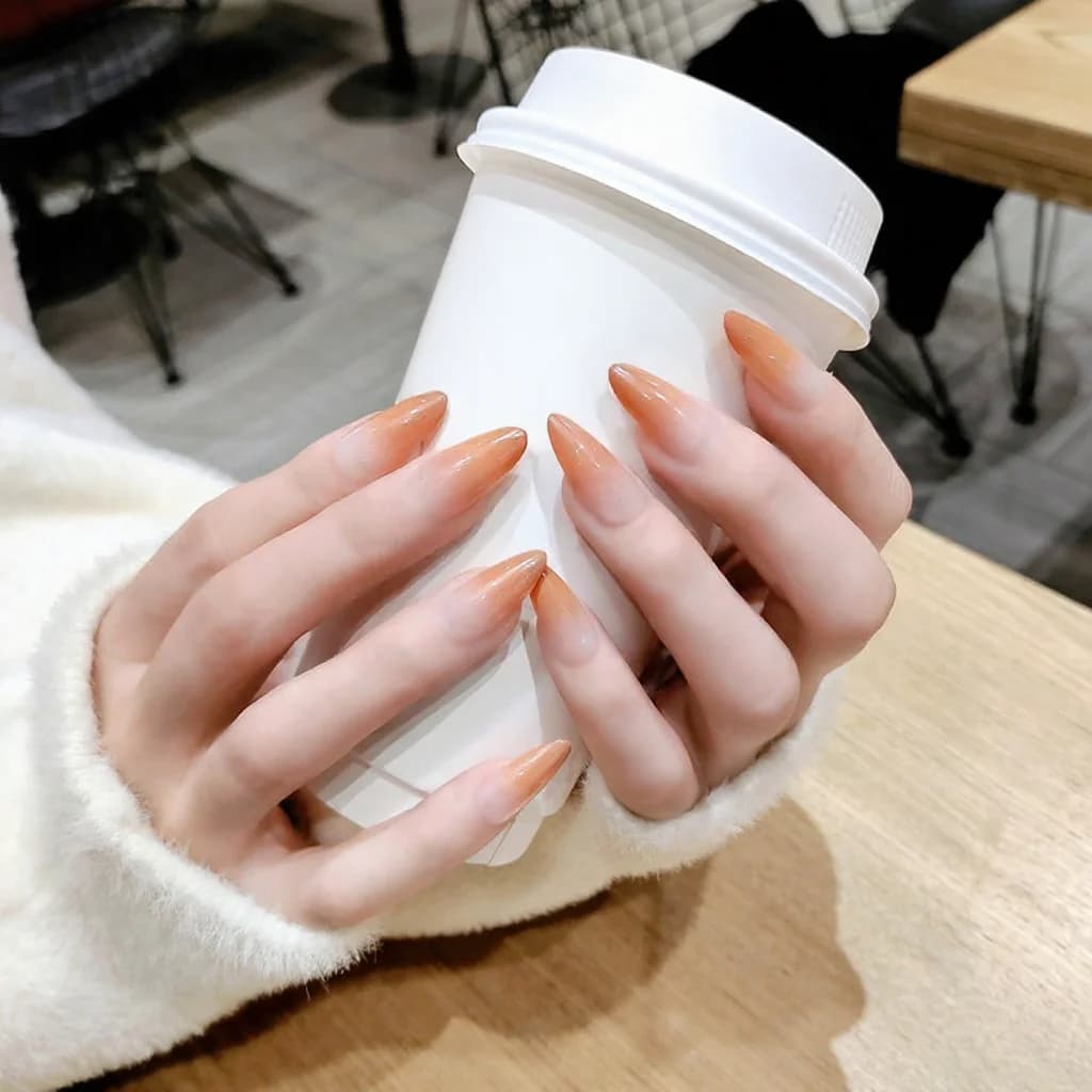 ロンググラデーション プレスオンネイル スター柄