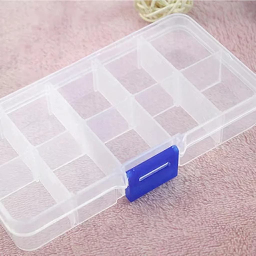 ネイルアート用ストーン・ツール収納 10区画クリアプラスチックボックス