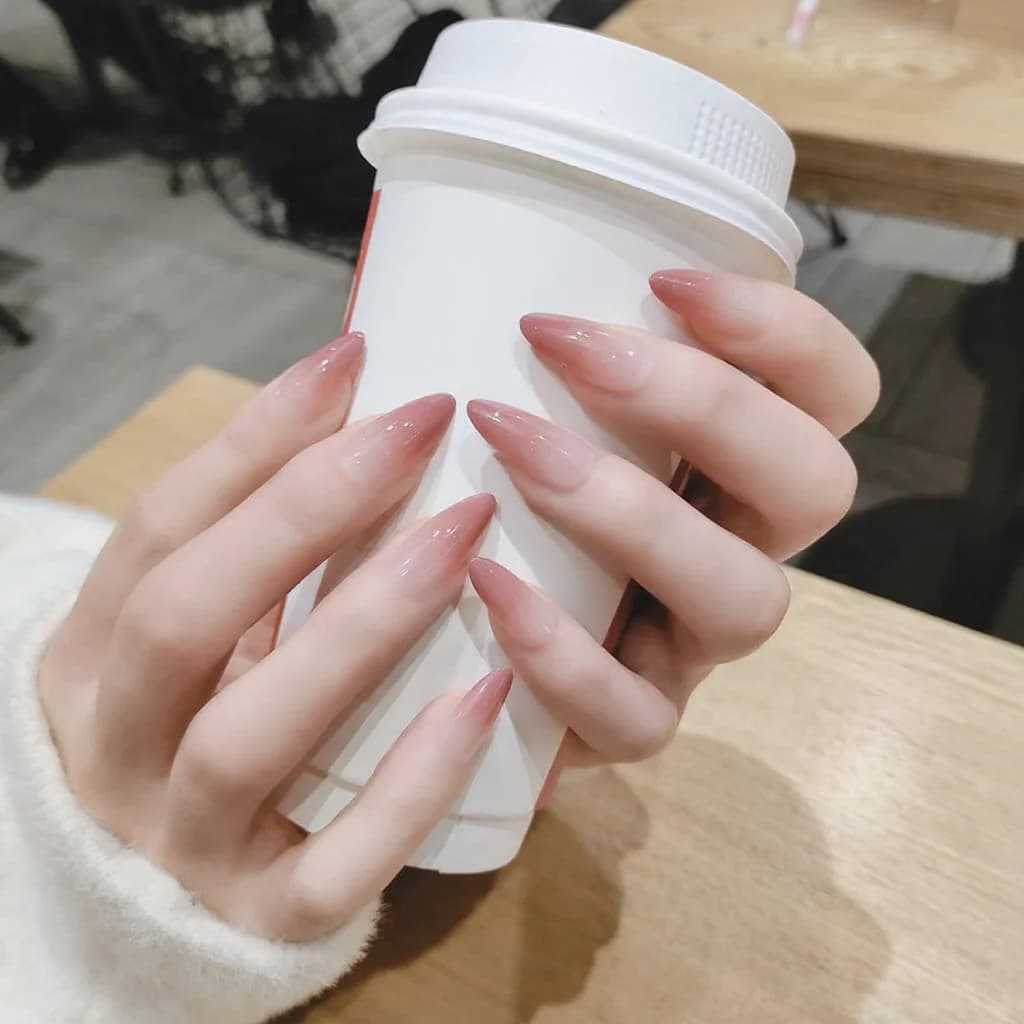 ロンググラデーション プレスオンネイル スター柄