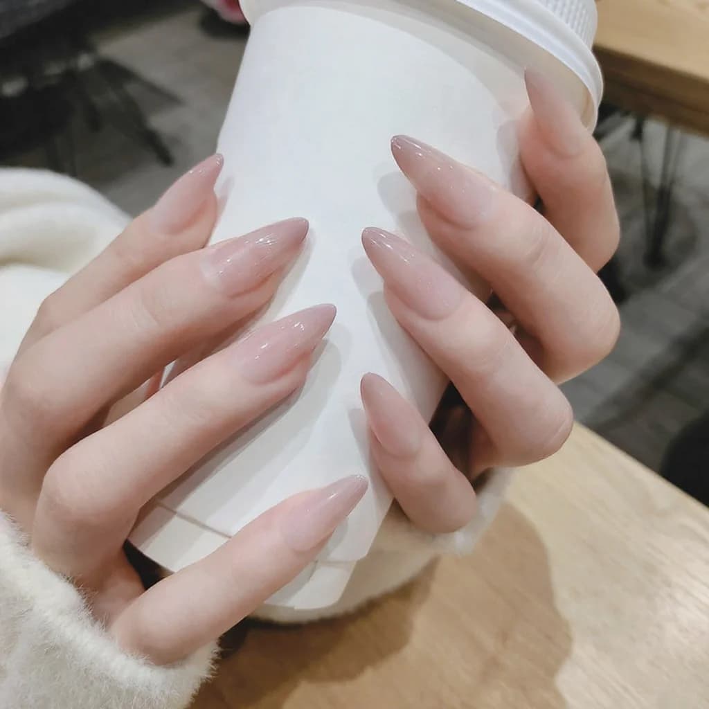ロンググラデーション プレスオンネイル スター柄