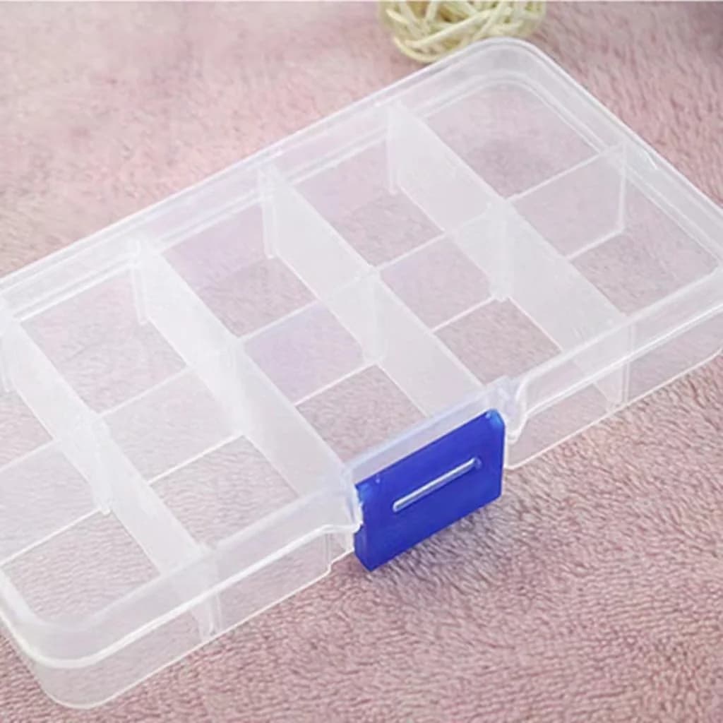 ネイルアート用ストーン・ツール収納 10区画クリアプラスチックボックス